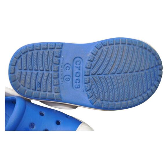 Kids Crocs Blue & White Clog Sandals Size C6 Slip-On Comfort Shoes - Picture 7 of 7